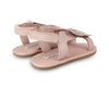 US stockist of Donsje USA's Butterfly Tuti Sky  premium handmade leather sandals.  Pink in color with beautiful cream/pink butterfly on front and velcro fastening at back.  Sizes 0-12 mths have soft sole, 12-30mths have a soft flexible, rubber sole.