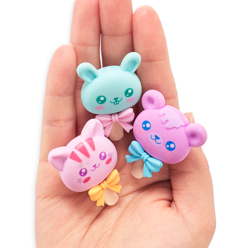 Stockist of Ooly's set of 3, strawberry scented, Cutie Pops Erasers.