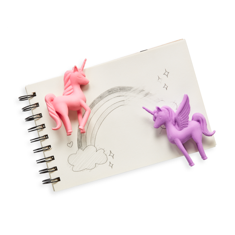 US stockist of Ooly's set of two, cotton candy scented, Unicorn BFF Scented Erasers.