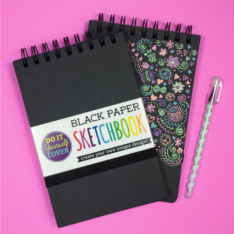 Stockist of Ooly's DIY large black paper sketchbook. Features 75 8x10.5 pages.