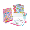 Stockist of Ooly's cute doodle world standing sketchbook.  Features 45 perforated pages of 8 x 10 120 gsm acid free white paper.  Cover has colorful doodles accented with glitter on it.