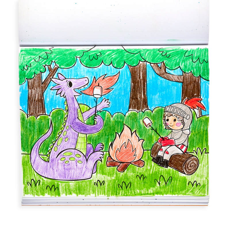 US stockist of Ooly's Knights and Dragons coloring book.  Features 31 pages of medieval knights, dragons, castles and more.  Perforated pages for easy removal.