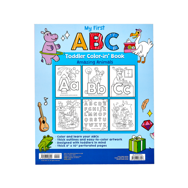 Stockist of Ooly's ABC Amazing Animals Toddler coloring book.