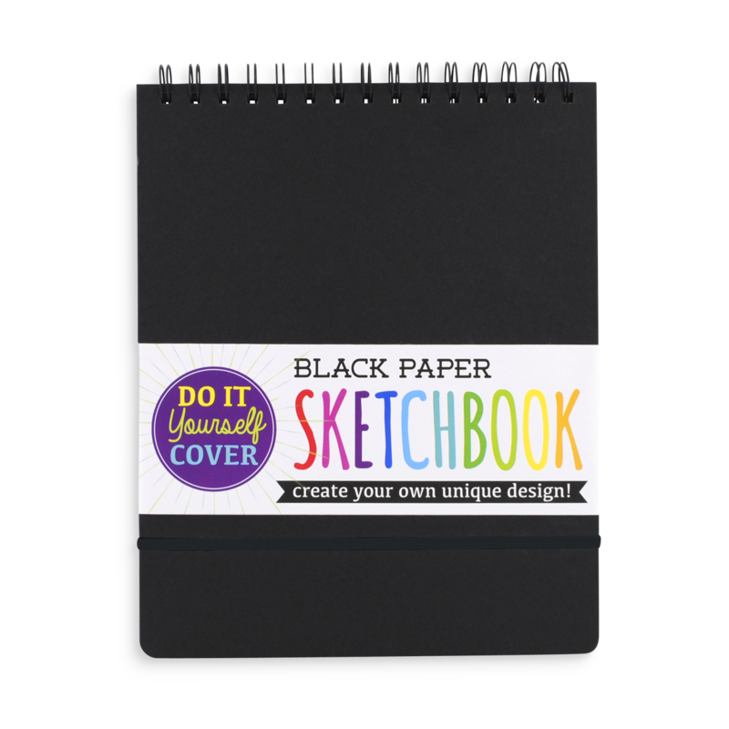 Stockist of Ooly's DIY large black paper sketchbook. Features 75 8x10.5 pages.