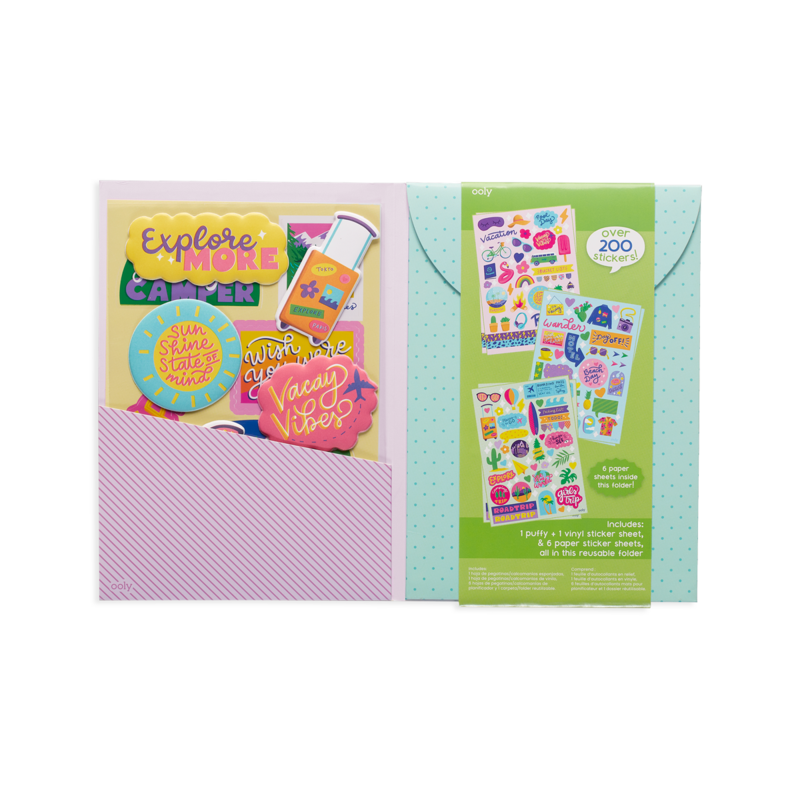 Stockist of Ooly's Wanderlust Sticker Stash. Over 200 stickers including vinyl, puffy and paper stickers.