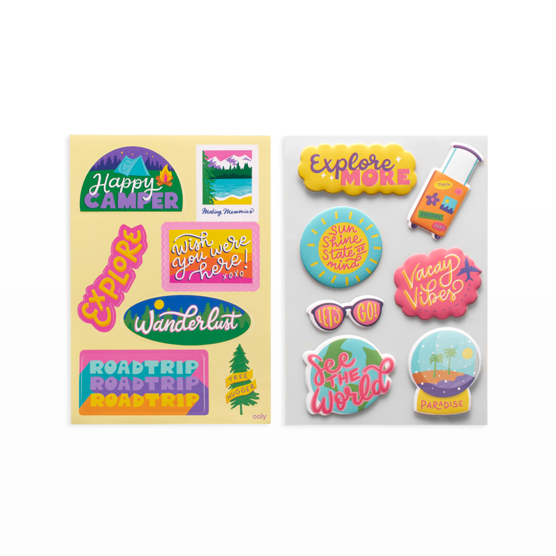 Stockist of Ooly's Wanderlust Sticker Stash. Over 200 stickers including vinyl, puffy and paper stickers.