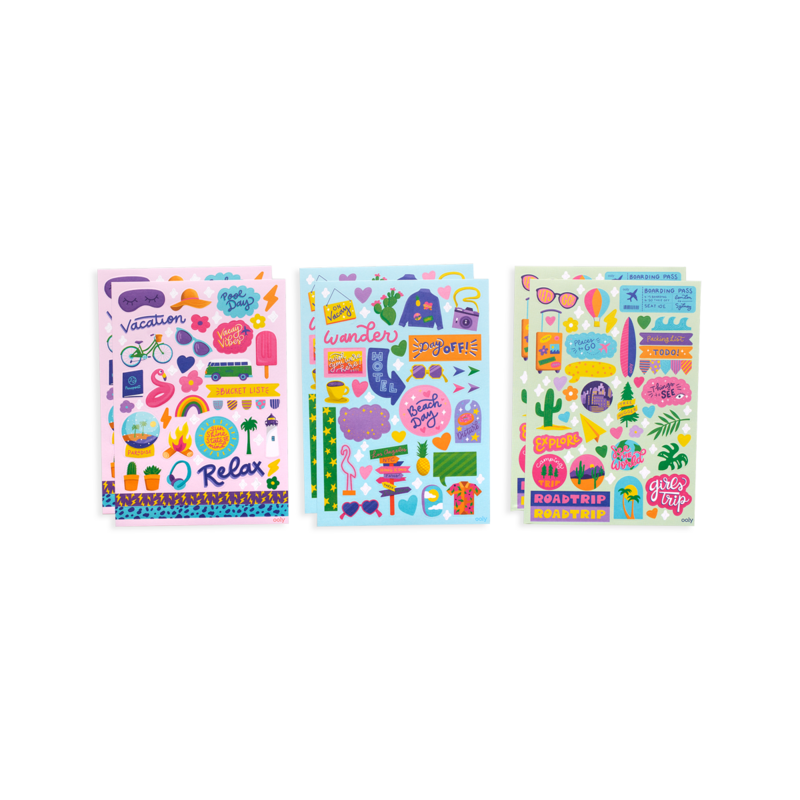 Stockist of Ooly's Wanderlust Sticker Stash. Over 200 stickers including vinyl, puffy and paper stickers.
