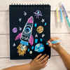 Stockist of Ooly's DIY large black paper sketchbook. Features 75 8x10.5 pages.