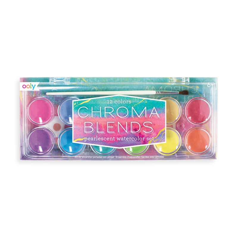 Stockist of Ooly's set of 12 Pearlescent watercolor paints. Comes in handy case with brush.