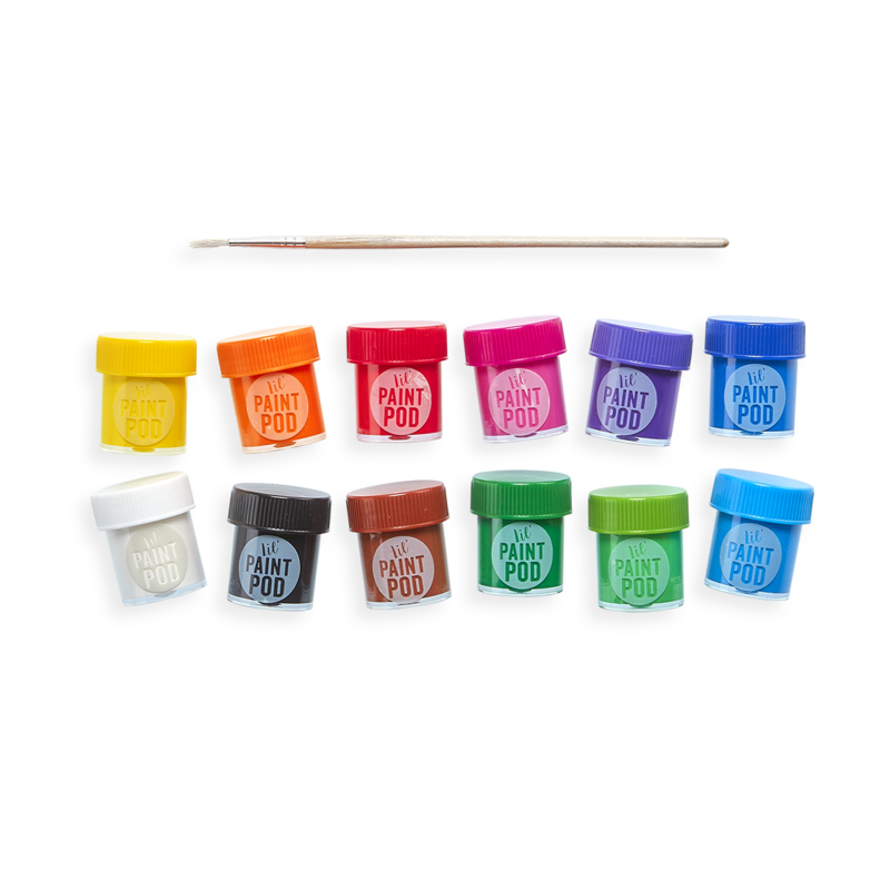 Stockist of Ooly's Lil Poster Paint Pods in Neon & Glitter.  Features 12 classic washable paints  with paint brush.