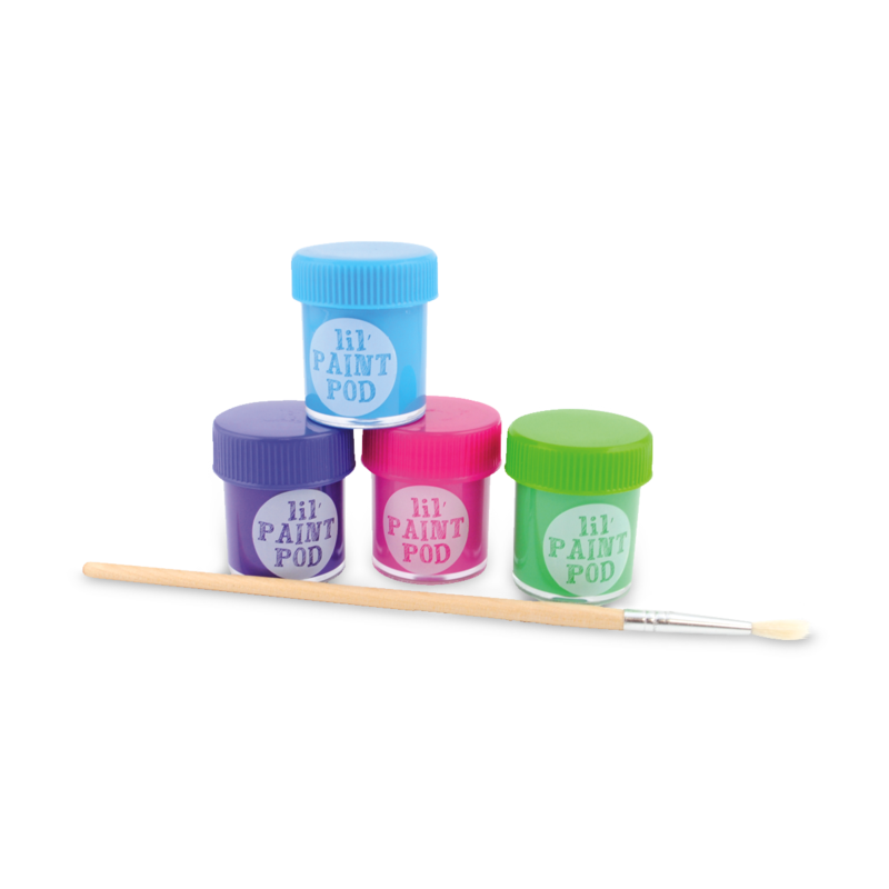 Stockist of Ooly's Lil Poster Paint Pods in Neon & Glitter.  Features 12 classic washable paints  with paint brush.