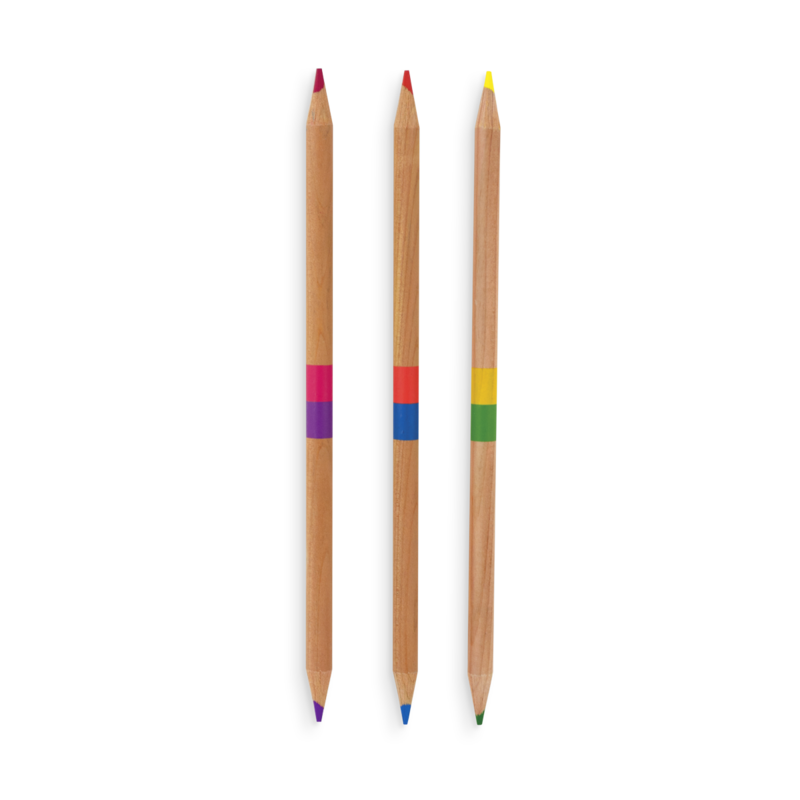 Stockist of Ooly's 2 of a Kind Double Ended colored pencils.  Set of 12 pencils with 24 colors total.