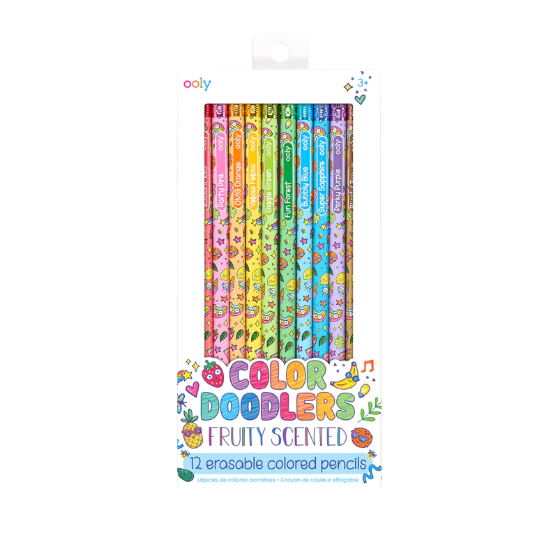 Stockist of Ooly's Set of 12 Color Doodlers Fruity Scented Erasable Colored Pencils