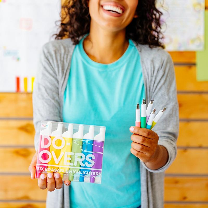 US stockist of Ooly's Do Overs Erasable Highlighters.  Set of six.