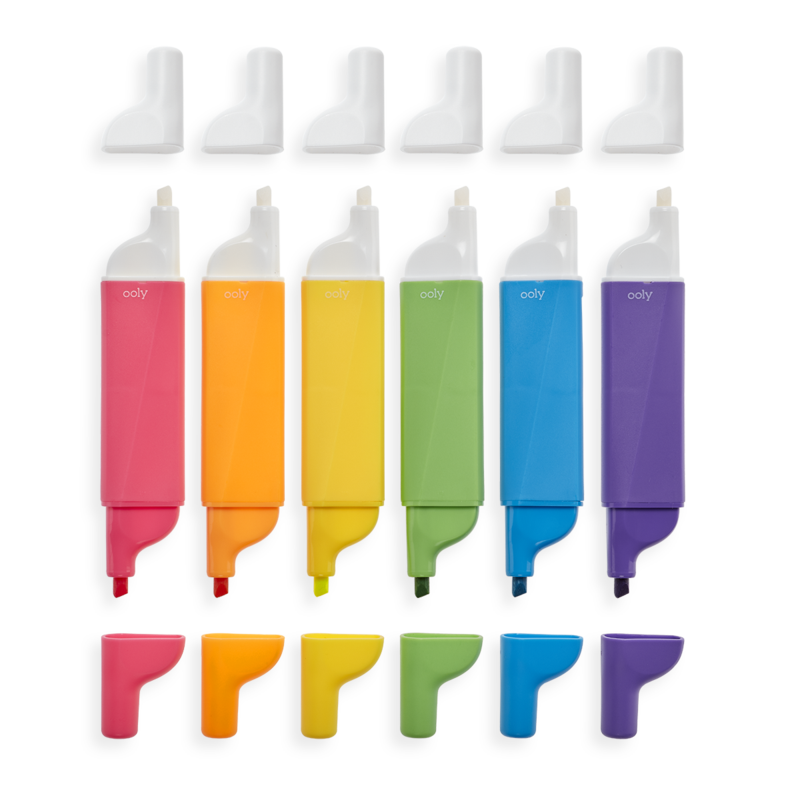 US stockist of Ooly's Do Overs Erasable Highlighters.  Set of six.