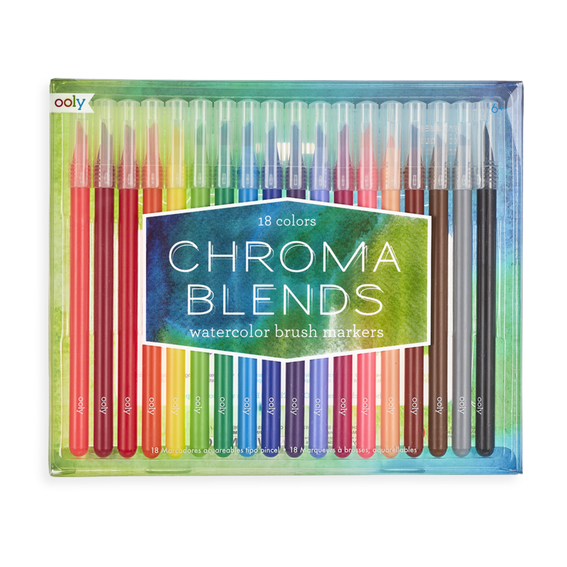 Stockist of Ooly's set of 18 Chroma Blends Watercolor Brush Markers.
