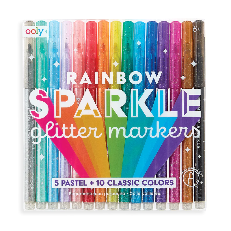Stockist of Ooly's set of 15 Rainbow Sparkle Glitter Markers