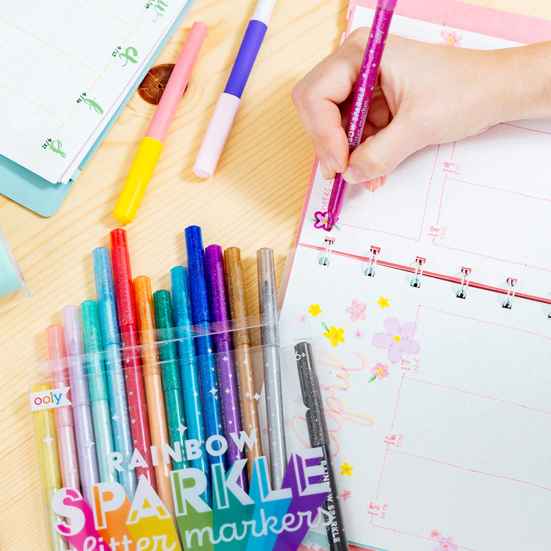 Stockist of Ooly's set of 15 Rainbow Sparkle Glitter Markers