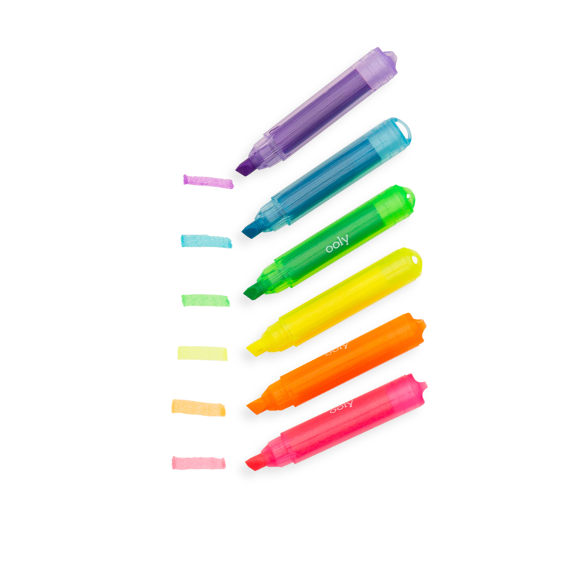 US stockist of Ooly's Monster Mini Scented Highlighter Markers.  Set of six with a fruity scent.