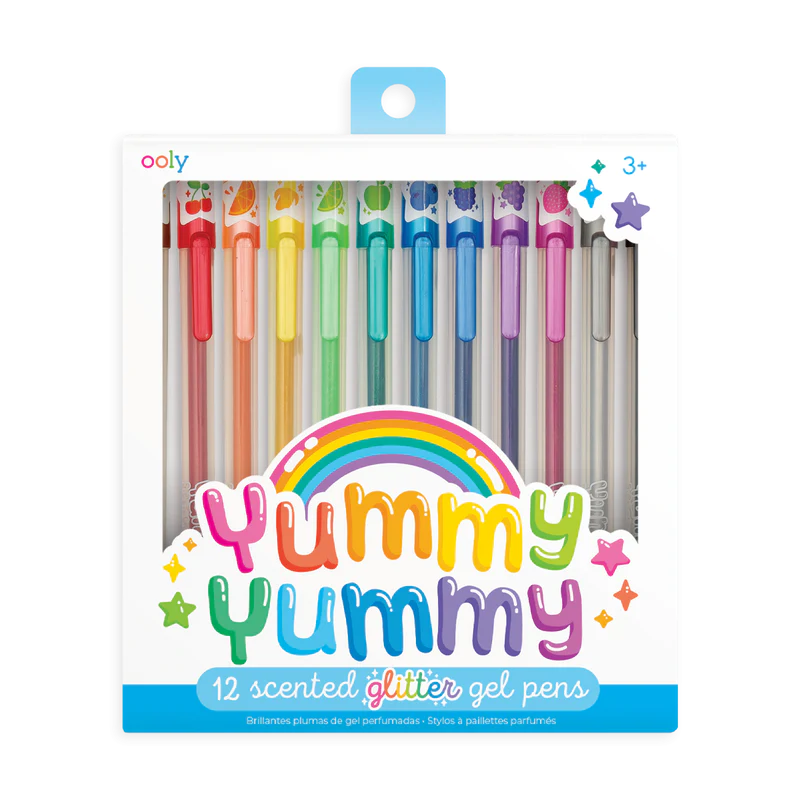 US stockist of Ooly's Yummy Yummy Scented Glitter Gel Pens. Set of 12.
