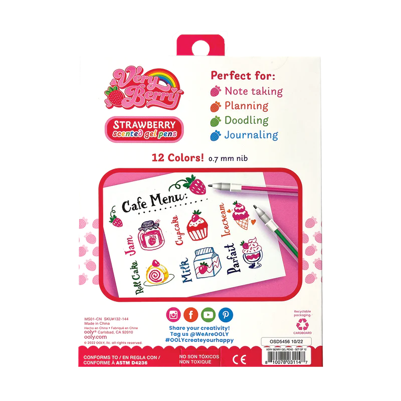 Stockist of Ooly's Set of 12 Very Berry Scented Gel Pens