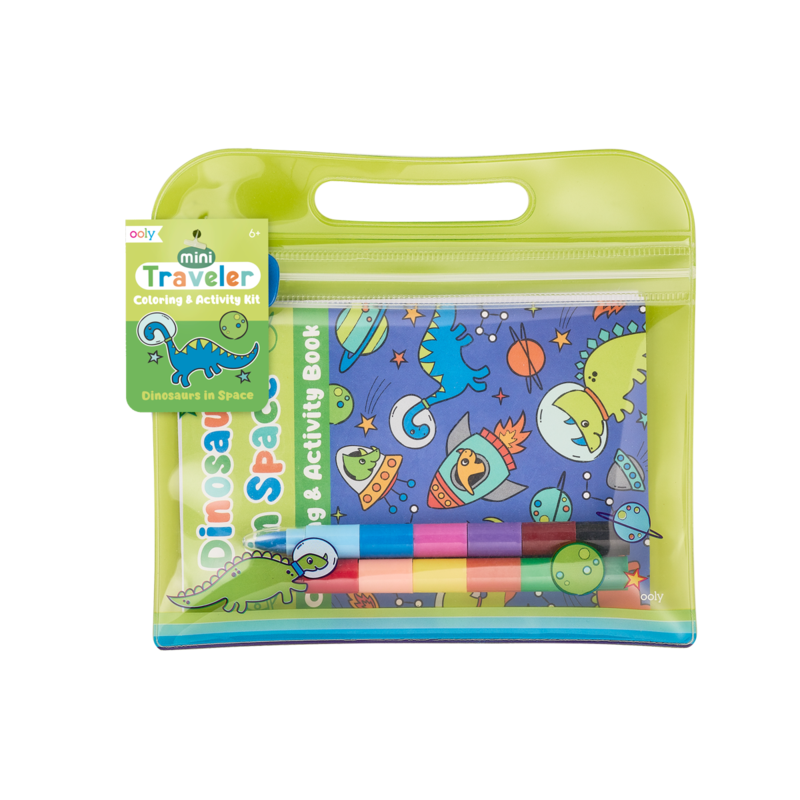 Stockist of Ooly's dinosaurs in space, mini traveller coloring and activity kit.