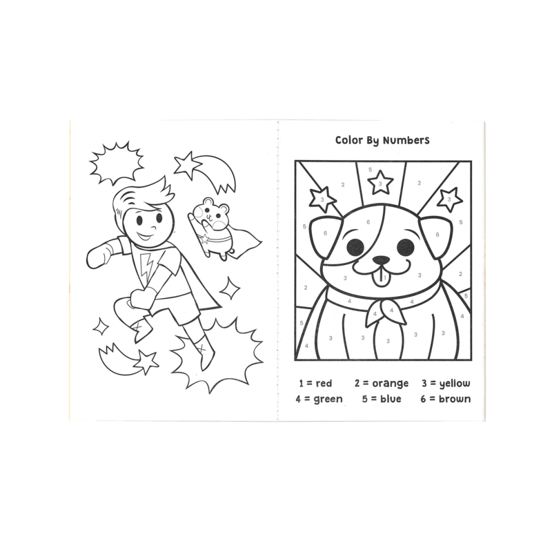 Stockist of Ooly's super kids and pets, mini traveller coloring + activity kit.