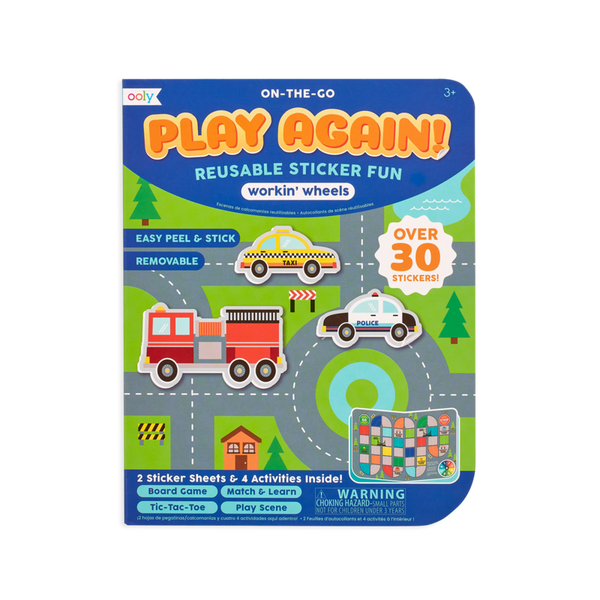 Stockist of Ooly's Play Again!  Mini on the go working wheels activity kit.