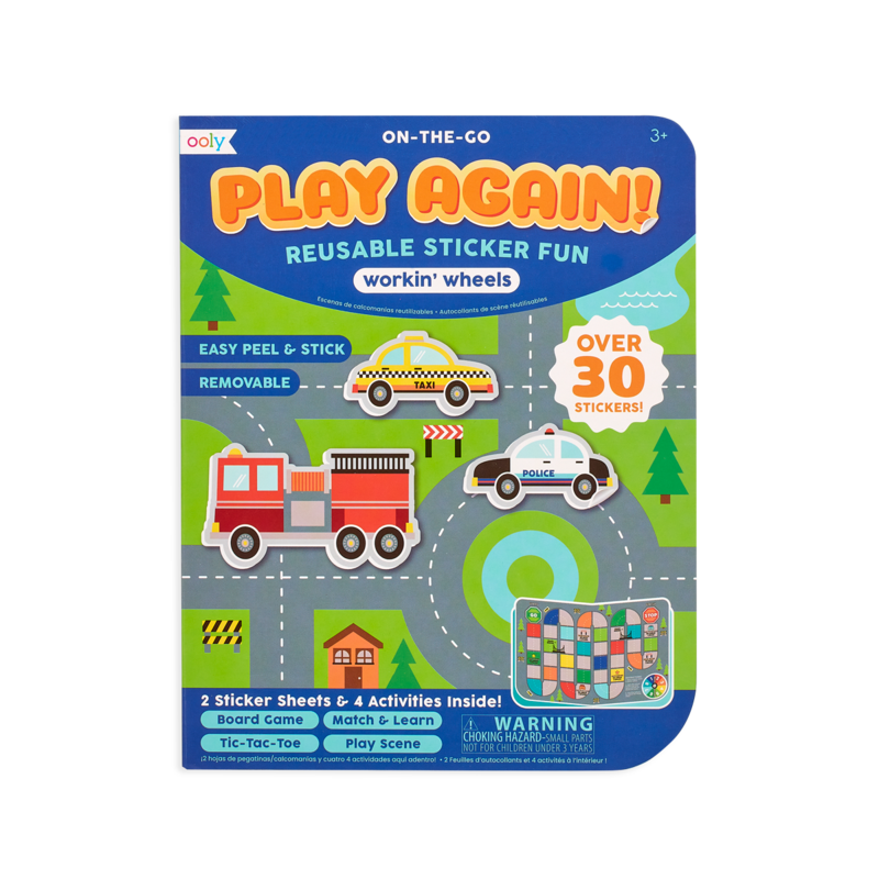 Stockist of Ooly's Play Again!  Mini on the go working wheels activity kit.