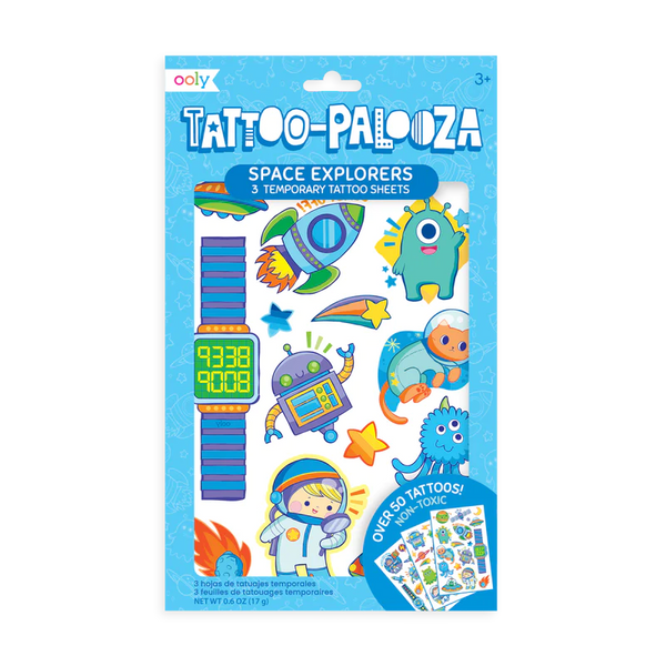 Stockist of Ooly's Space Explorer Tattoo Palooza Temporary Tattos.