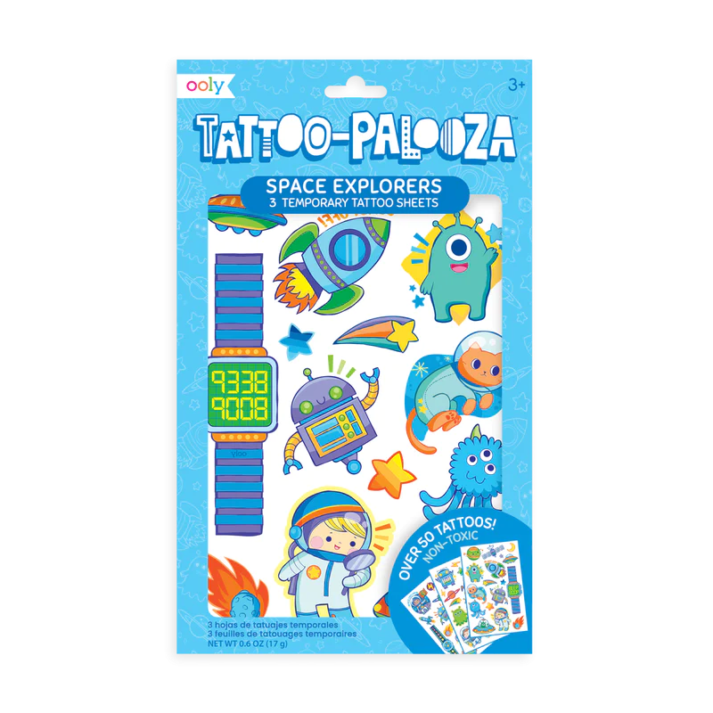Stockist of Ooly's Space Explorer Tattoo Palooza Temporary Tattos.