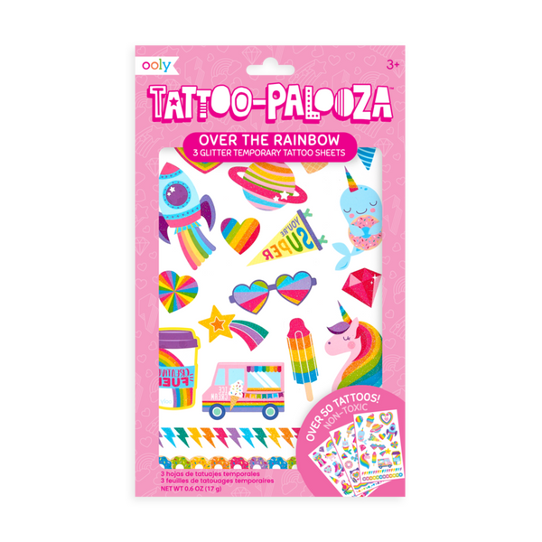 Stockist of Ooly's Tattoo Palooza Over the Rainbow Temporary Tattoos.