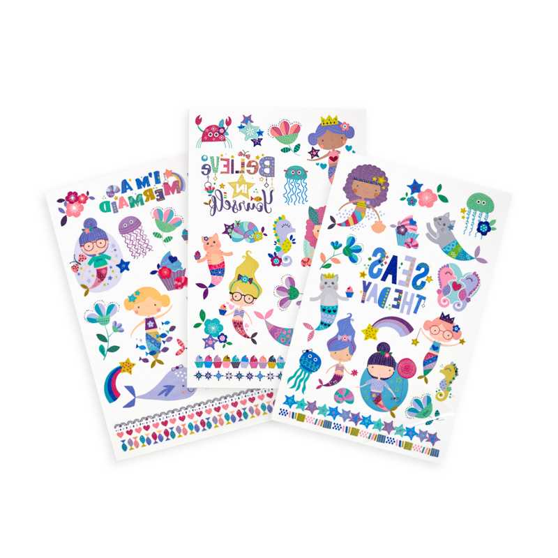 Stockist of Ooly's Tattoo Palooza Mermaid Magic Temporary Tattoos.
