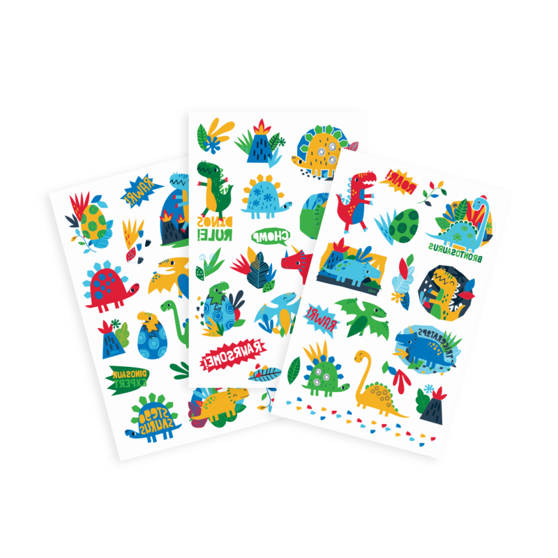 Stockist of Ooly's Dino Days temporary tattoos.