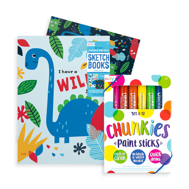 Stockist of Ooly's Budding Artist Gift Pack.  Contains 2 Doodle Pad Duo Sketch books and one set of 12 Chunkies Paint Sticks.