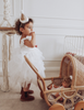 US stockist of Karibou Kids' Tiffany Tutu dress in White Cloud.