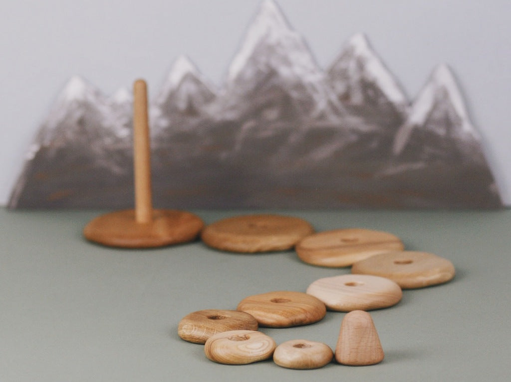 US stockist of Tateplota's handmade, wooden Pyramid stacker.