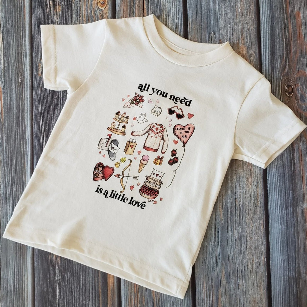 Stockist of Raising Tito's "All you need is a little love" short sleeve t-shirt.