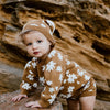 US stockist of Grown Clothing's organic cotton, gender neutral, Winter Garden Pom Pom Beanie in Bronze.