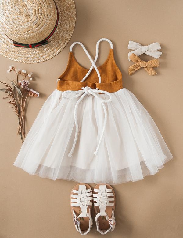 US stockist of Karibou Kids Willa Linen Reversible Tutu dress in Woodland.