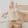 US stockist of India and Grace's broderie anglaise skirt in hazelnut.  Made from cotton, with an elastic waist and full lined.
