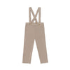 US stockist of Donsje's gender neutral, Dena ribbed suspender leggings in Dark Taupe.