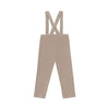 US stockist of Donsje's gender neutral, Dena ribbed suspender leggings in Dark Taupe.