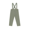 US stockist of Donsje's gender neutral, Dena ribbed suspender leggings in Green Oak.