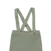 US stockist of Donsje's gender neutral, Dena ribbed suspender leggings in Green Oak.