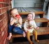 Raising Tito cream organic cotton "support your local farmer" long sleeve bodysuit
