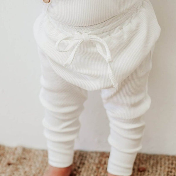 US stockist of Two Darlings milk rib cotton stretch harem jogger pants
