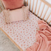 US stockist of Snuggle Hunny Kid's Esther floral crib sheet.