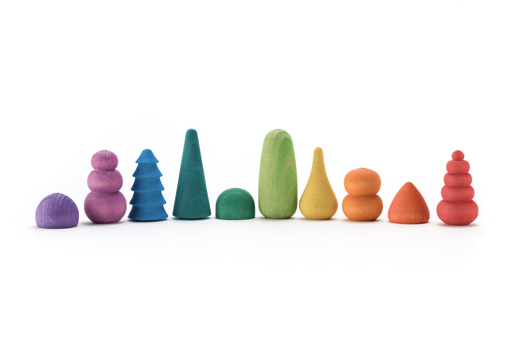 US stockist of Ocamora's set of 10, handmade, wooden Bonsai Trees.