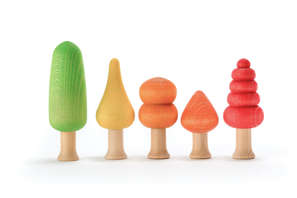US stockist of Ocamora's set of 5 "Warm" Bosque trees.  Handmade from sustainable Beech wood. 